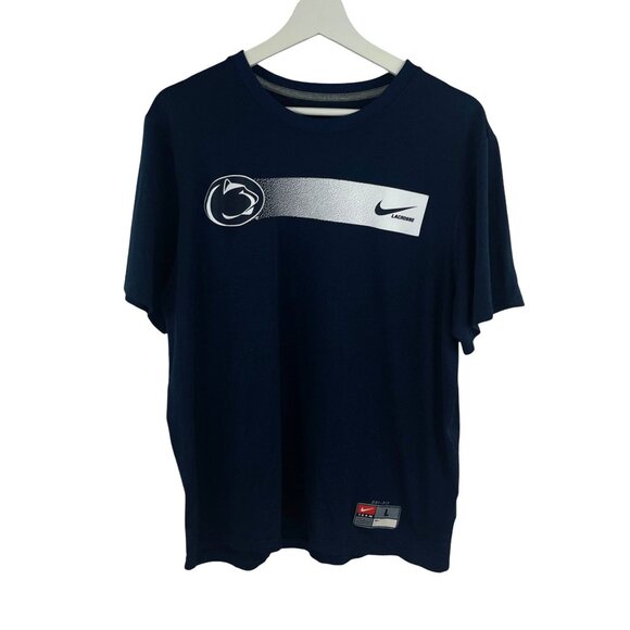 Nike Dri-Fit Team Tee Shirt Penn State Logo Navy Blue L Short Sleeve Casual - Picture 6 of 6